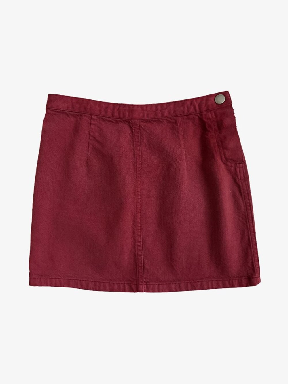 Washed Red Side Snap Button Pocket Mini Skirt by A.P.C.